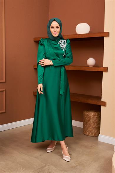 Gizem Evening Dress - Emerald Green