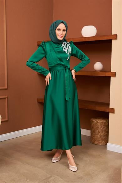 Gizem Evening Dress - Emerald Green