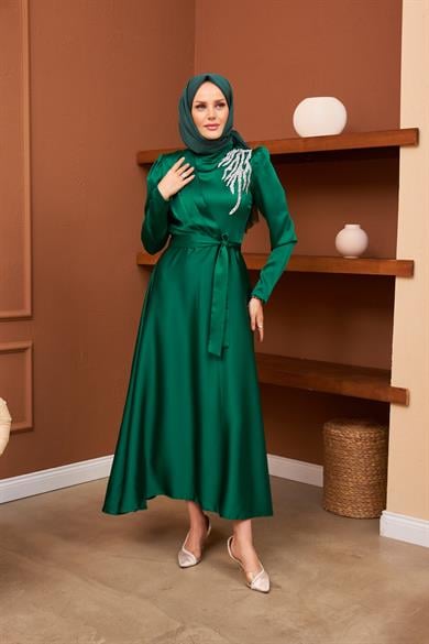 Gizem Evening Dress - Emerald Green