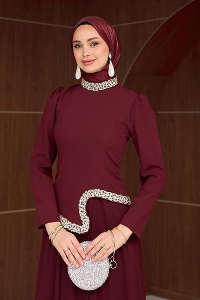 Gönül Tesettür Abiye - Bordo
