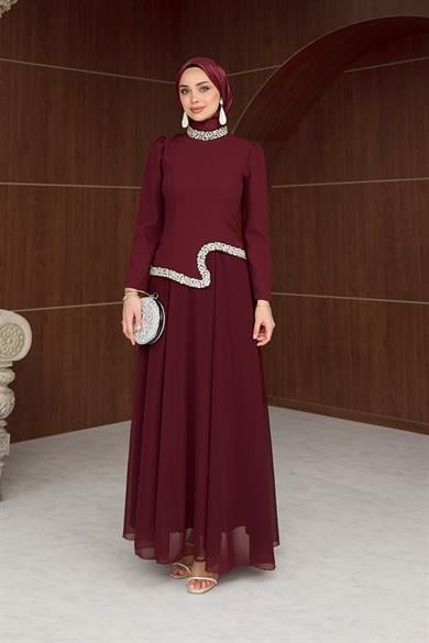 Gönül Tesettür Abiye - Bordo