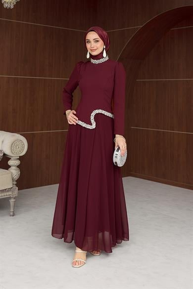 Gönül Tesettür Abiye - Bordo