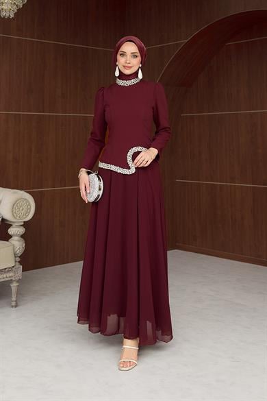 Gönül Tesettür Abiye - Bordo