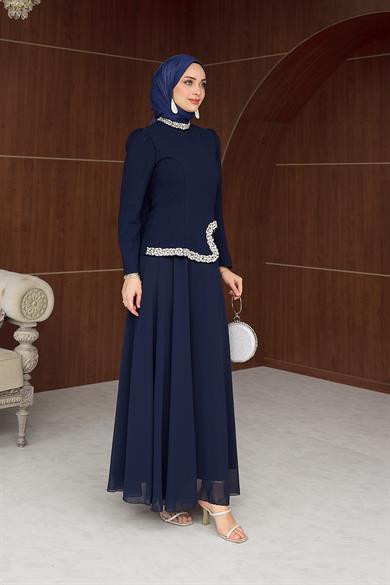 Gönül Tesettür Abiye - Lacivert