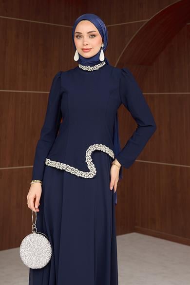 Gönül Tesettür Abiye - Lacivert