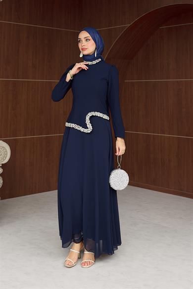 Gönül Tesettür Abiye - Lacivert