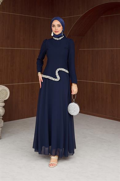 Gönül Tesettür Abiye - Lacivert