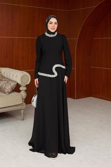 Gönül Tesettür Abiye - Siyah