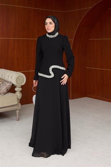 Gönül Tesettür Abiye - Siyah