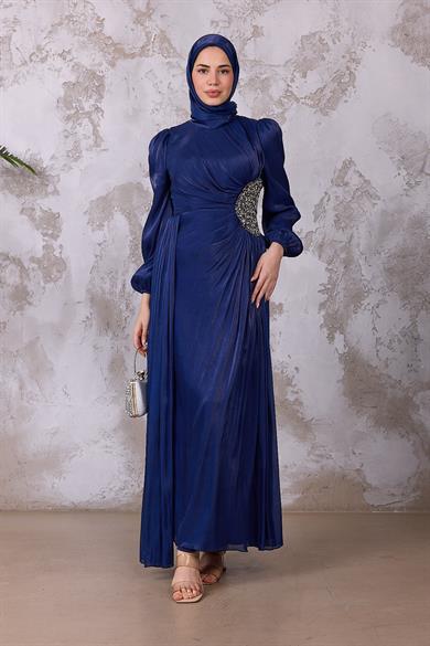 Gül Işıltı Abiye - Lacivert