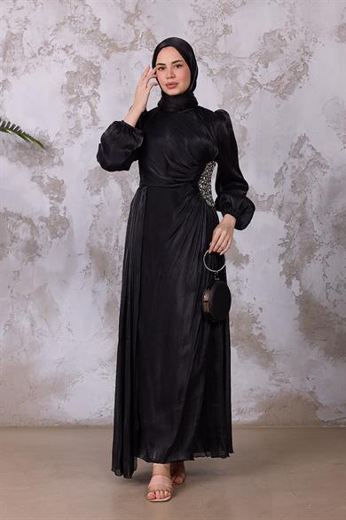 Gül Işıltı Abiye - Siyah