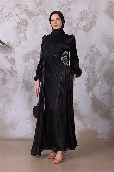 Gül Işıltı Abiye - Siyah
