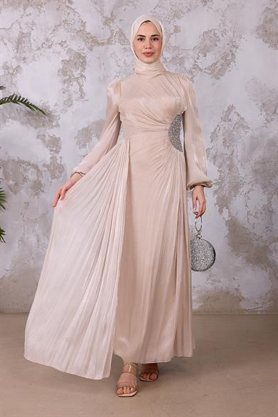 Gül Işıltı Abiye - Vizon