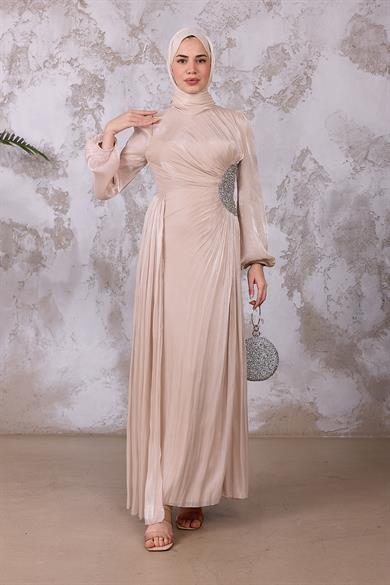 Gül Işıltı Abiye - Vizon