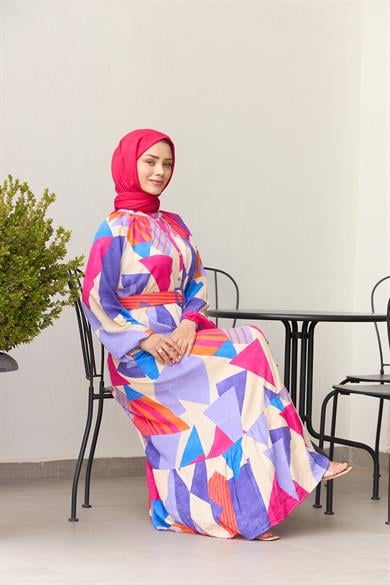 Magnificent Collar Belted Halter Dress - Purple