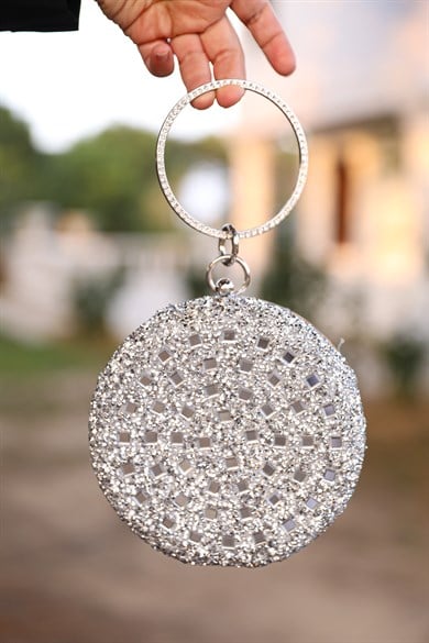 Ring Evening Dress Bag - Gray