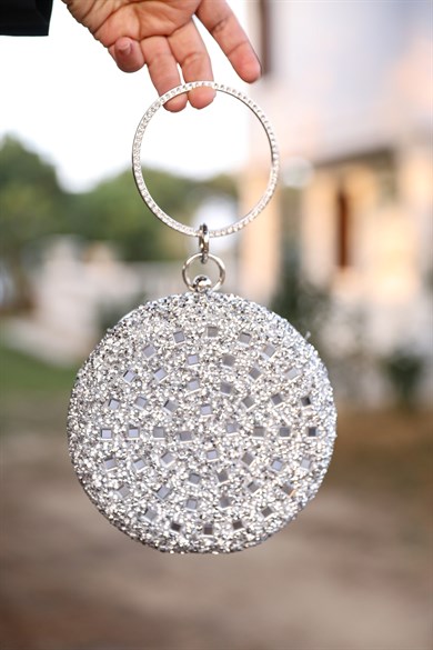 Ring Evening Dress Bag - Gray