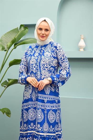 Handan Dress - Saks Blue