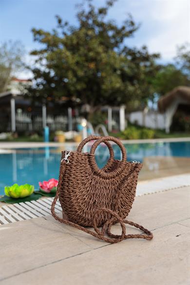 Hasır Çanta Küçük Boy - Kahverengi