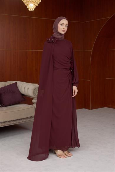 Helen Özel Tasarım Abiye - Bordo