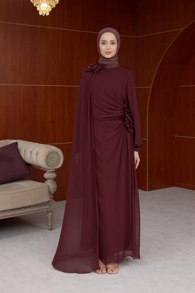 Helen Özel Tasarım Abiye - Bordo
