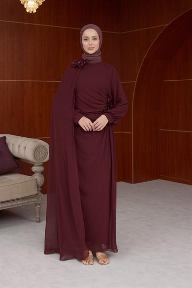 Helen Özel Tasarım Abiye - Bordo