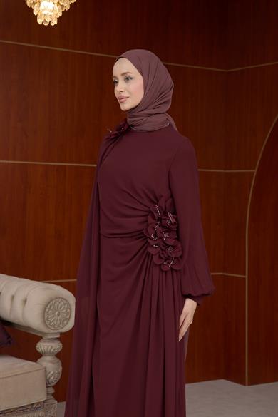 Helen Özel Tasarım Abiye - Bordo
