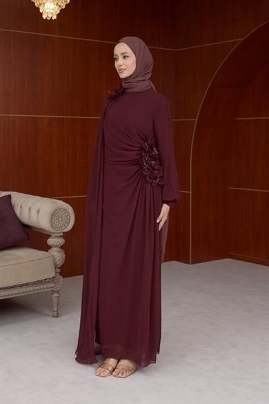 Helen Özel Tasarım Abiye - Bordo