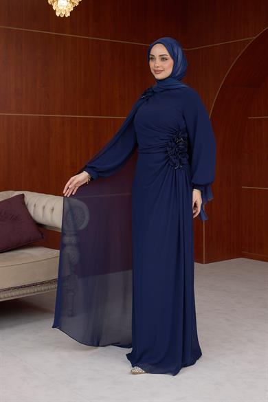 Helen Özel Tasarım Abiye - Lacivert