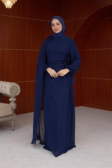 Helen Özel Tasarım Abiye - Lacivert