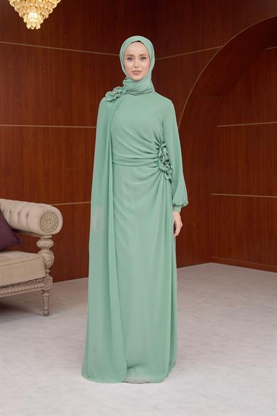 Helen Özel Tasarım Abiye - Mint Yeşil