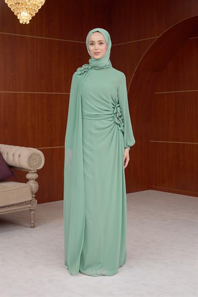 Helen Özel Tasarım Abiye - Mint Yeşil