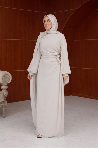 Helen Özel Tasarım Abiye - Vizon