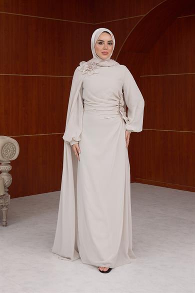 Helen Özel Tasarım Abiye - Vizon
