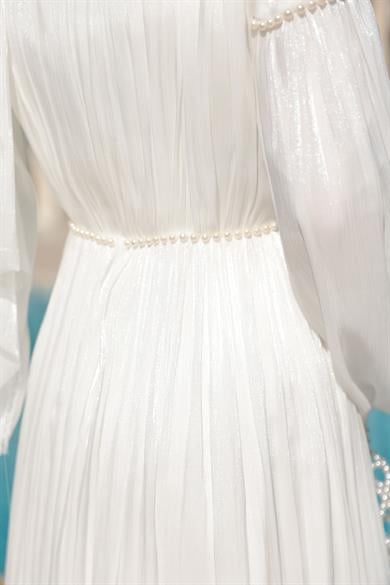 İnci Detay Işıltı Abiye - Ekru