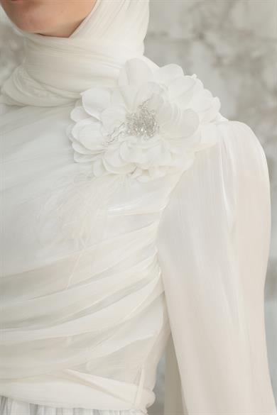 İrem Gül Detay Abiye - Beyaz