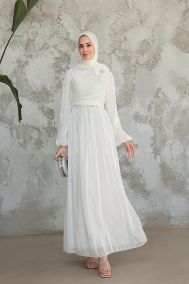 İrem Gül Detay Abiye - Beyaz