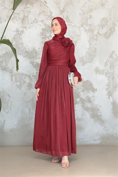 İrem Gül Detay Abiye - Bordo