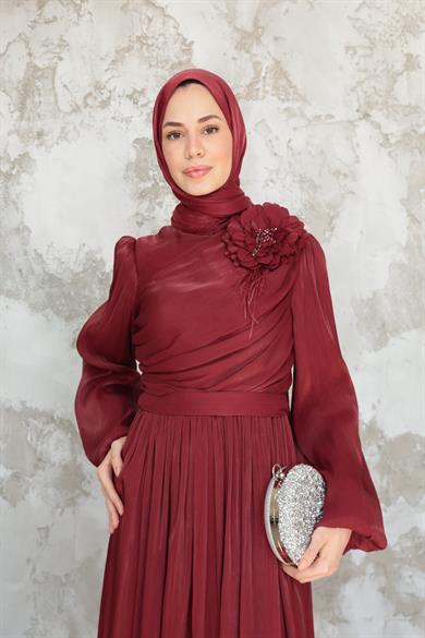 İrem Gül Detay Abiye - Bordo