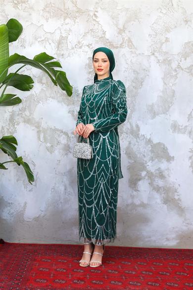 Işıltı Abiye - Zümrüt Yeşil