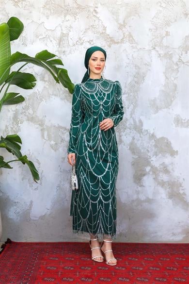 Işıltı Abiye - Zümrüt Yeşil