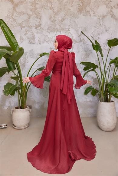 Işıltı Kumaş Şal - Bordo