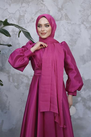 Işıltı Kumaş Şal - Fuşya