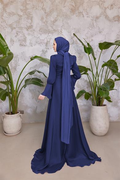 Işıltı Kumaş Şal - Lacivert