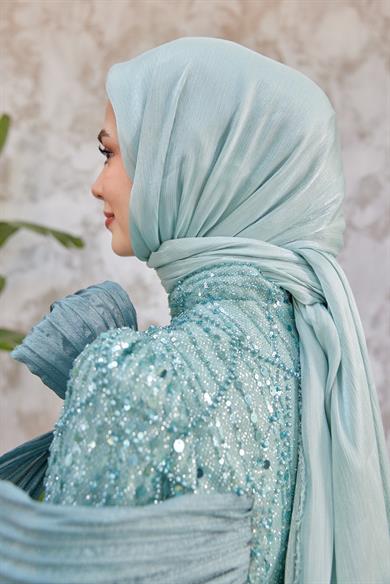Işıltı Fabric Shawl - Mint Green