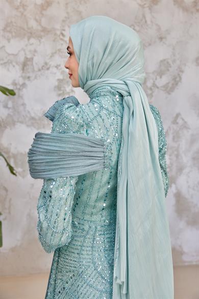 Işıltı Fabric Shawl - Mint Green