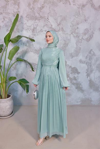 Işıltı Fabric Shawl - Mint Green
