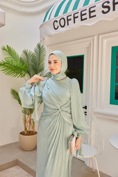 Işıltı Fabric Shawl - Mint Green