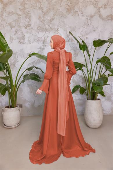 Işıltı Kumaş Şal - Somon