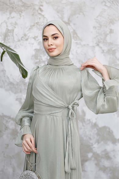 Işıltı Kumaş Şal - Mint yeşili